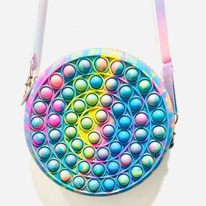 Designer BARI LYNN Tie Dye Pastel Rainbow POP IT Purse - LIKE NEW